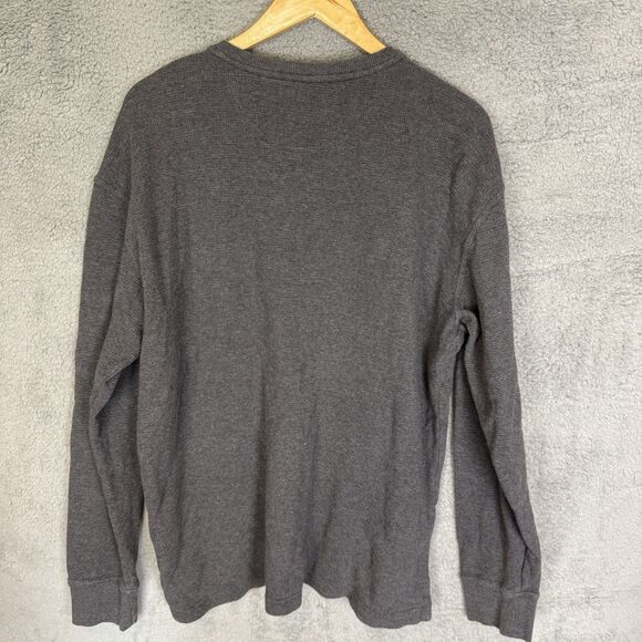 Carhartt Shirt Mens L Gray Henley Thermal Long Sleeve Workwear Button - Picture 7 of 8